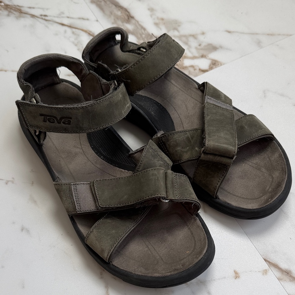 Teva Men's Olive Green Brown Strappy Sandals